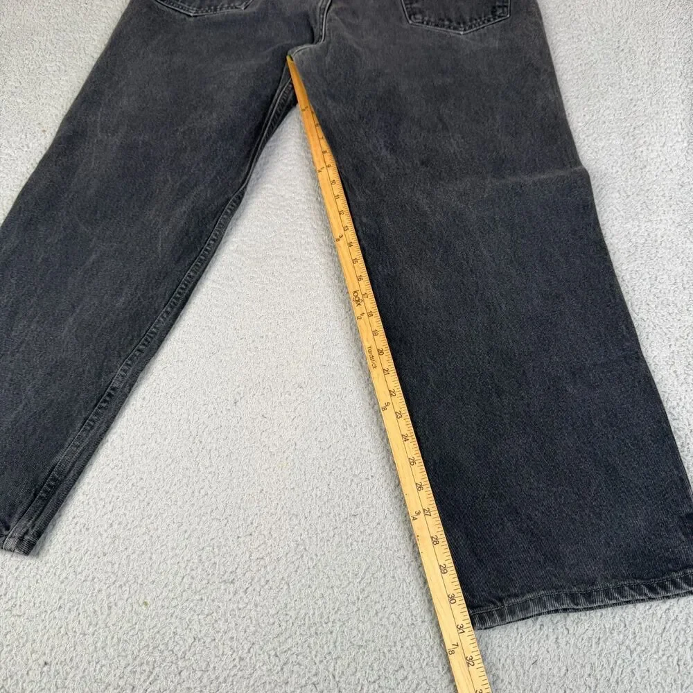 LEVI'S 550 Relaxed Jeans Mens 42x32 Black Light Wash Tapered Streetwear